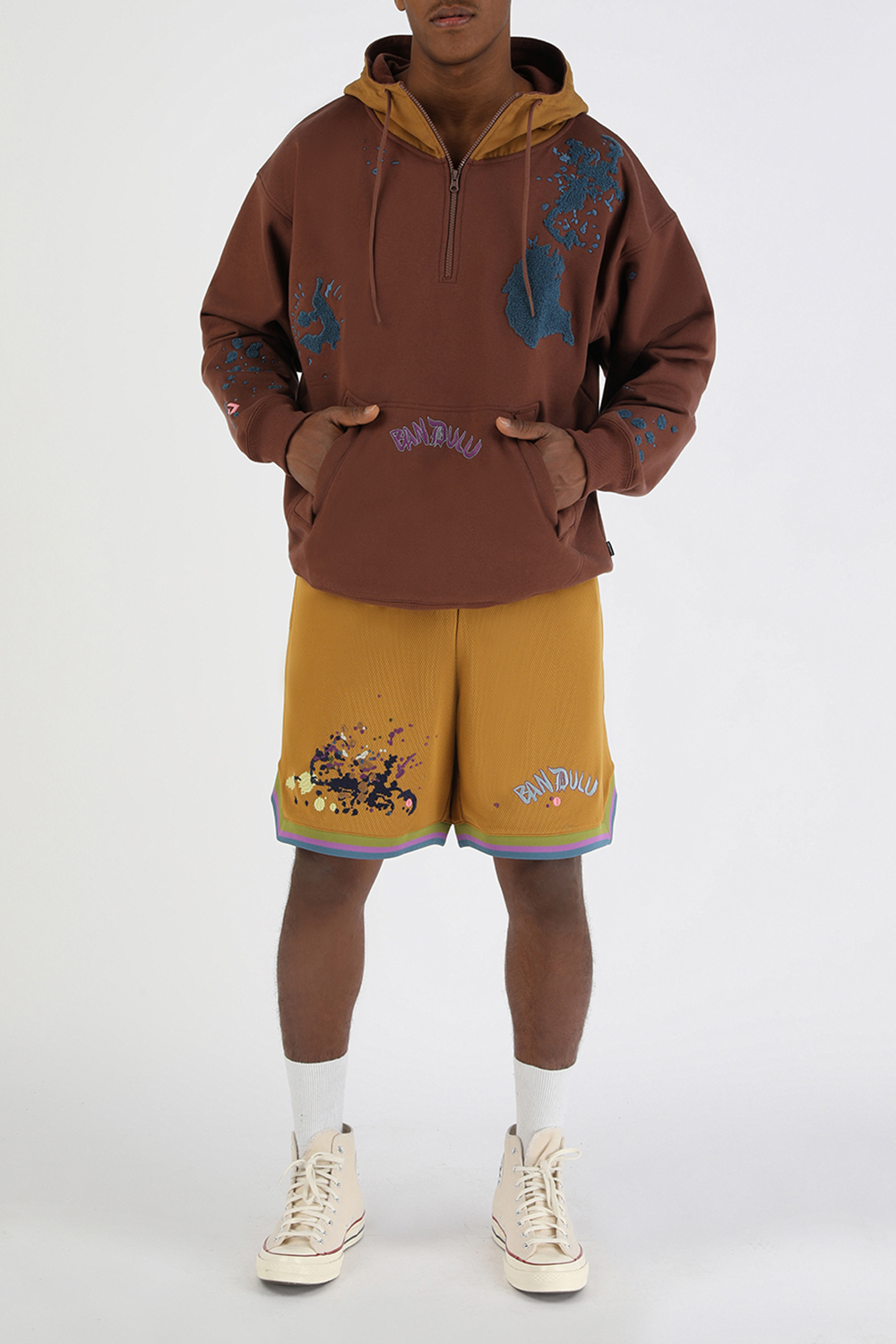Converse x Bandulu Hoodie in Brown